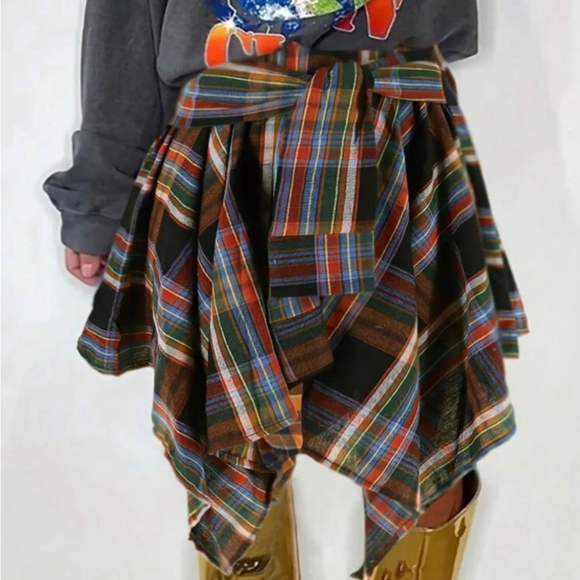 Unbranded Dresses & Skirts - Vivienne Westwood Style (copy) Asymmetrical Plaid Skirt XXL